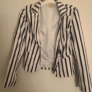 Navy blue and white forever21 blazer